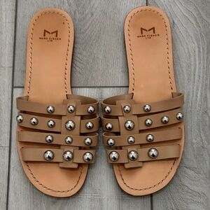 Marc Fisher Beige Studded Sandals
